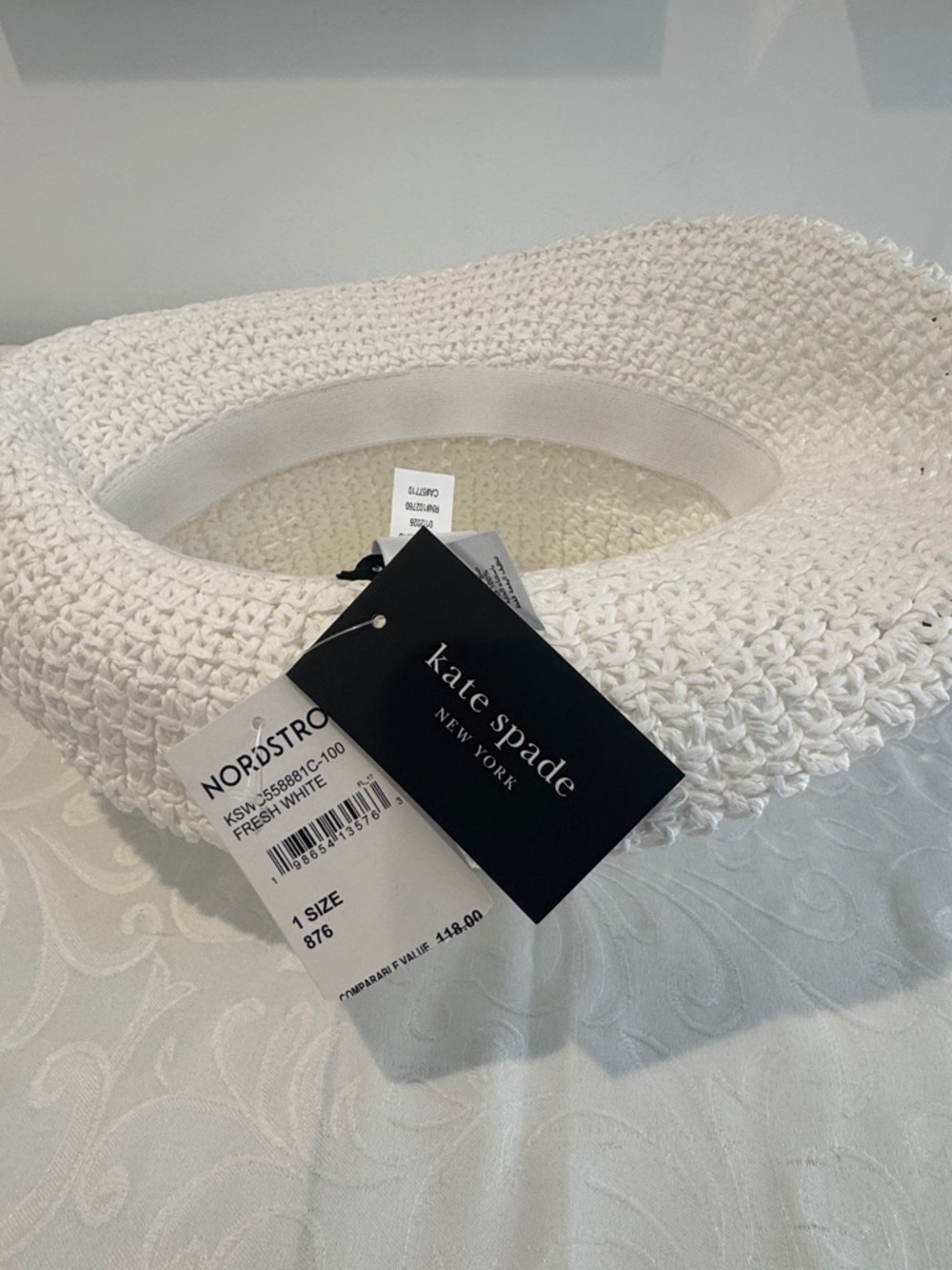 White Crochet Bucket Hat - Picture 8 of 11